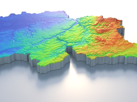 Belgium Terrain Map Modelo 3D
