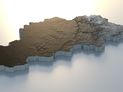 Belgium Terrain Map Modelo 3D