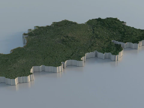 Belgium Terrain Map 3D Model