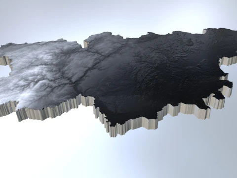 Belgium Terrain Map 3D Model