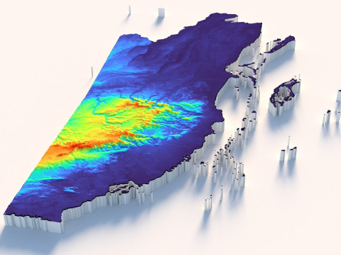 Belize Terrain Map Model 3D