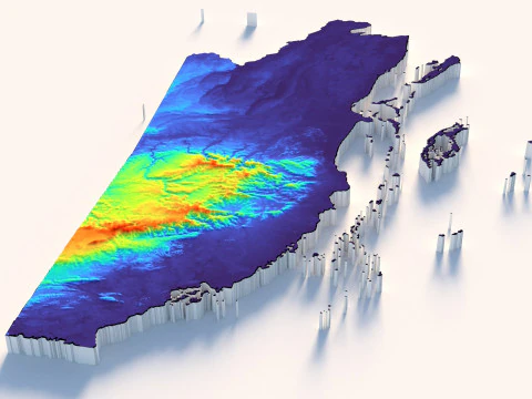 Belize Terrain Map 3D Model