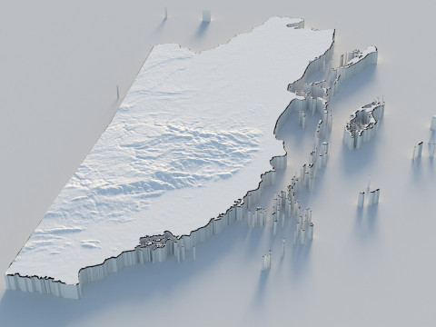 Belize Terrain Map Model 3D