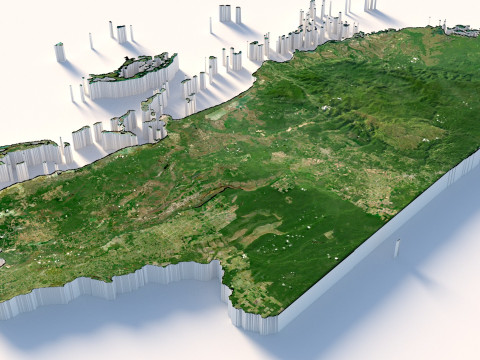 Belize Terrain Map Model 3D