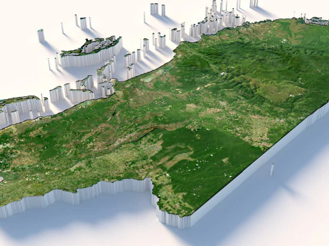 Belize Terrain Map 3D Model