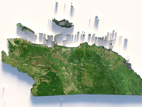 Belize Terrain Map 3D Model