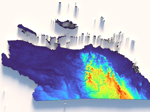 Belize Terrain Map Model 3D