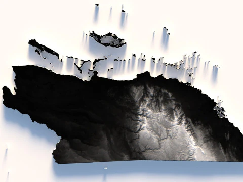 Belize Terrain Map 3D Model