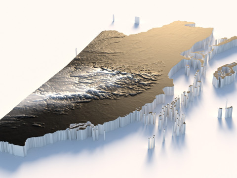 Belize Terrain Map Model 3D