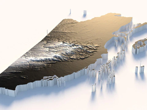 Belize Terrain Map 3D Model