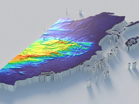 Belize Terrain Map 3D Model