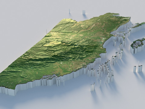 Belize Terrain Map Model 3D
