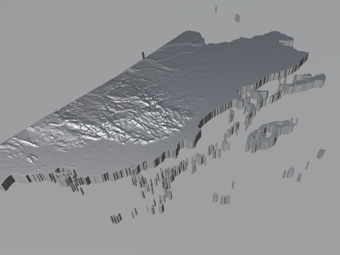 Belize Terrain Map Model 3D