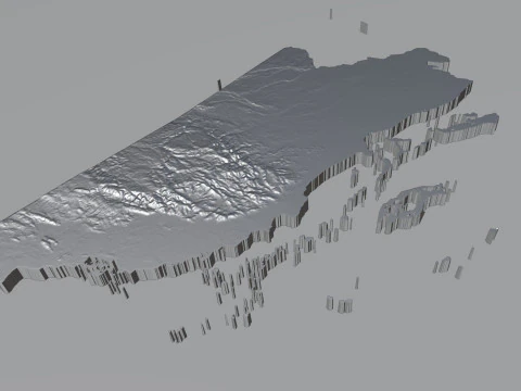 Belize Terrain Map 3D Model