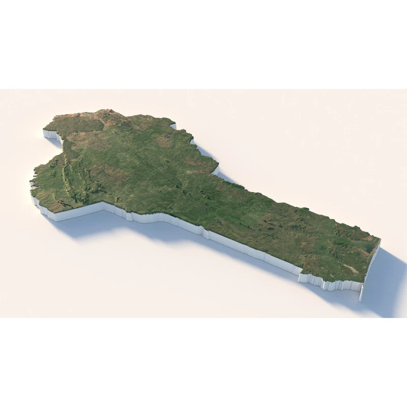 Benin Terrain Map 3D Model .c4d .max .obj .3ds .fbx .stl .blend