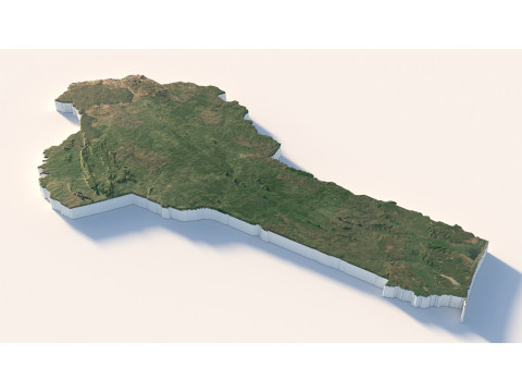 Benin Terrain Map 3D Model