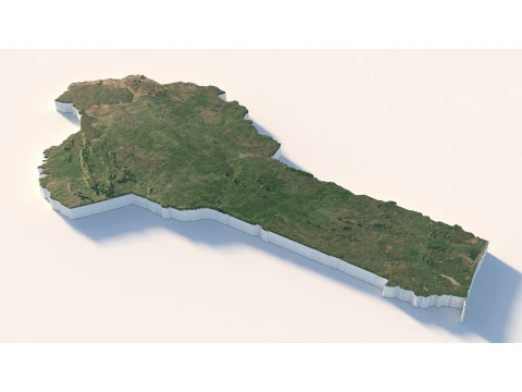Mapa terenu Beninu Model 3D