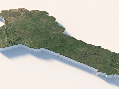 Benin Terrain Map 3D Model