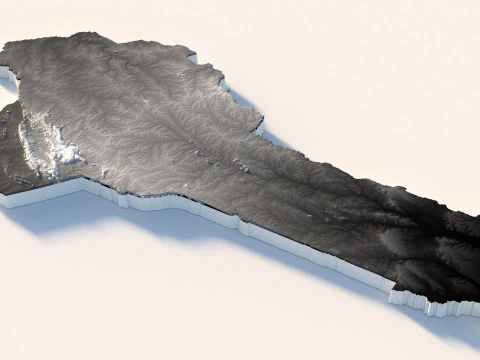 Benin Terrain Map 3D Model
