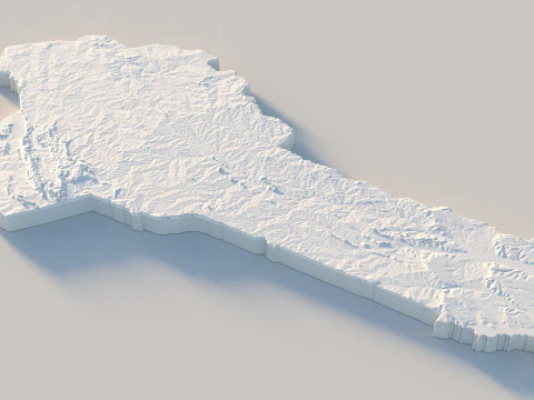 Benin Terrain Map 3D Model