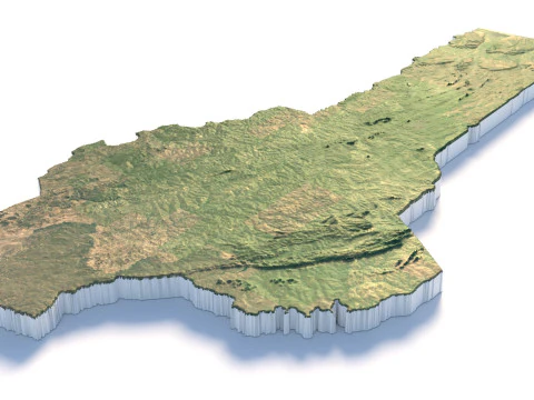 Benin Terrain Map 3D Model