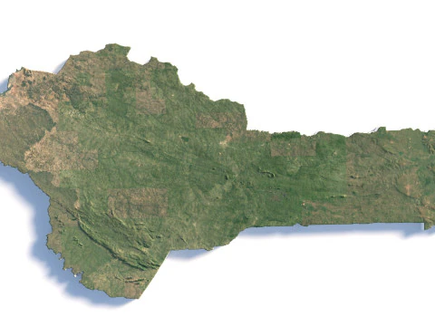 Benin Terrain Map 3D Model