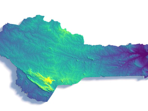 Benin Terrain Map 3D Model