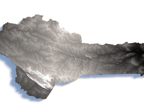 Benin Terrain Map 3D Model