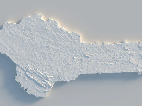 Benin Terrain Map 3D Model
