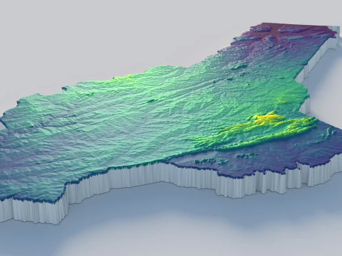 Benin Terrain Map 3D Model