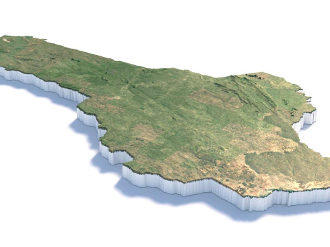 Benin Terrain Map 3D Model
