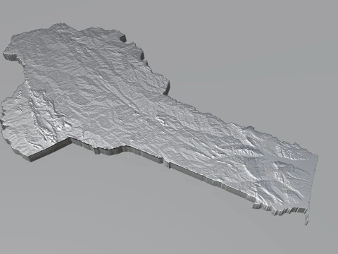 Benin Terrain Map 3D Model