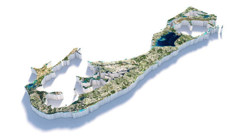 Bermuda Terrain Map 3D 모델 .c4d .max .obj .3ds .fbx .stl .blend
