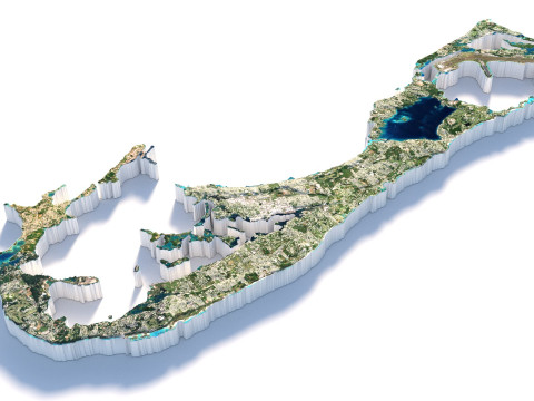 Bermuda Terrain Map Modelo 3D