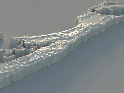 버뮤다 지형 지도 3D 모델