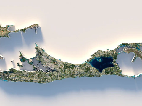 버뮤다 지형 지도 3D 모델