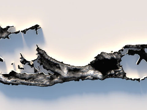 버뮤다 지형 지도 3D 모델