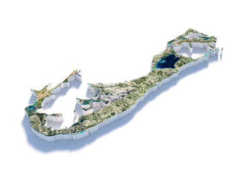 버뮤다 지형 지도 3D 모델