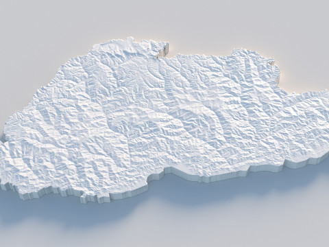 Bhutan Terrain Map Modèle 3D
