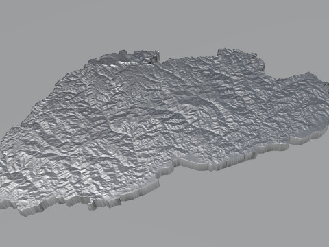 Bhutan Terrain Map Modèle 3D