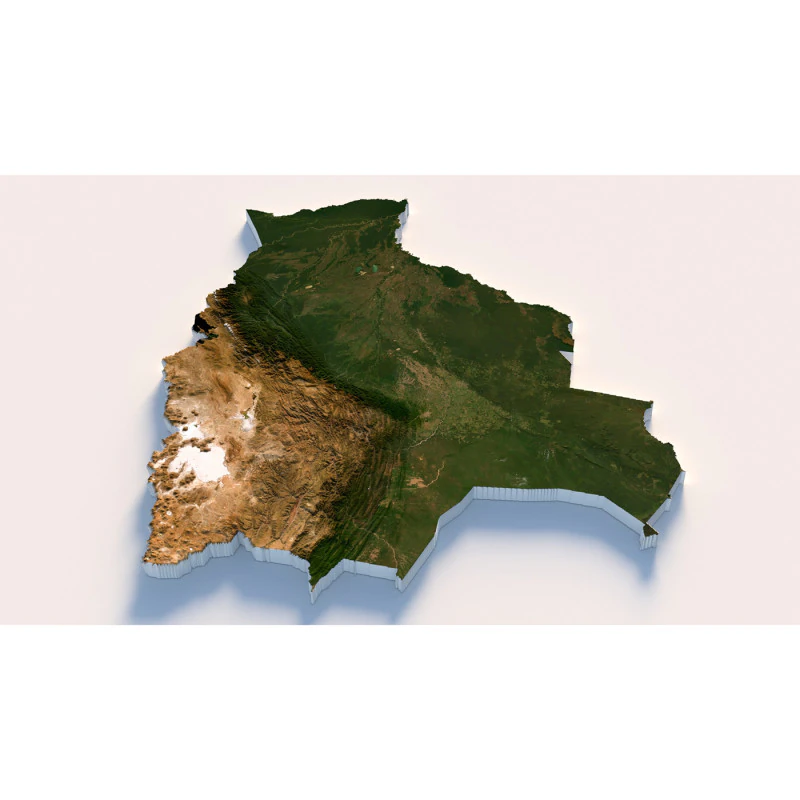 Bolivia Terrain Map 3D Model .c4d .max .obj .3ds .fbx .stl .blend 