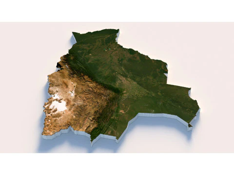 Terreinkaart van Bolivia 3D Model