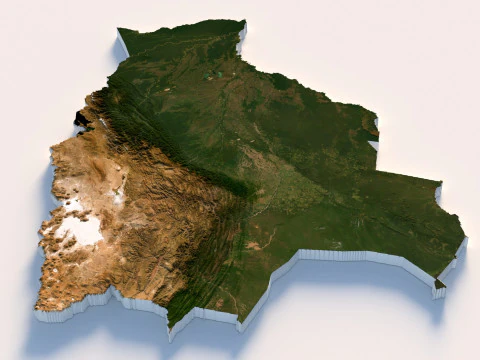 Bolivia Terrain Map 3D Model