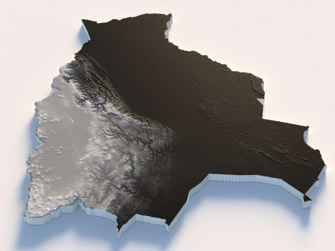 Bolivia Terrain Map 3D Model
