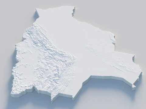 Bolivia Terrain Map 3D Model