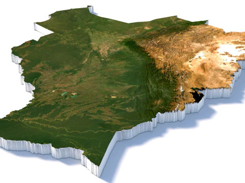 Bolivia Terrain Map 3D Model