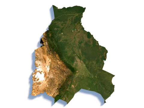 Bolivia Terrain Map 3D Model