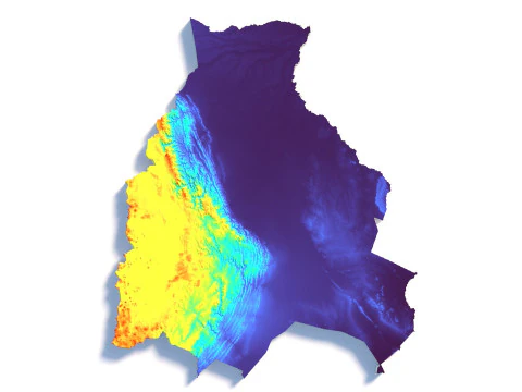Bolivia Terrain Map 3D Model