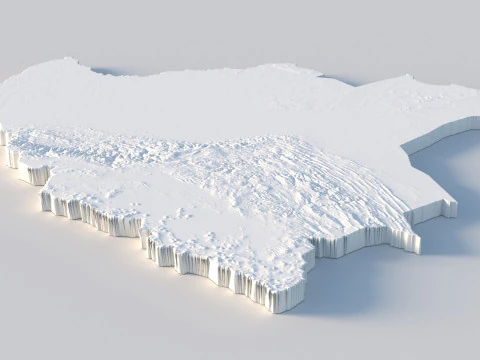 Bolivia Terrain Map 3D Model