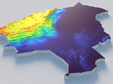 Bolivia Terrain Map Modèle 3D